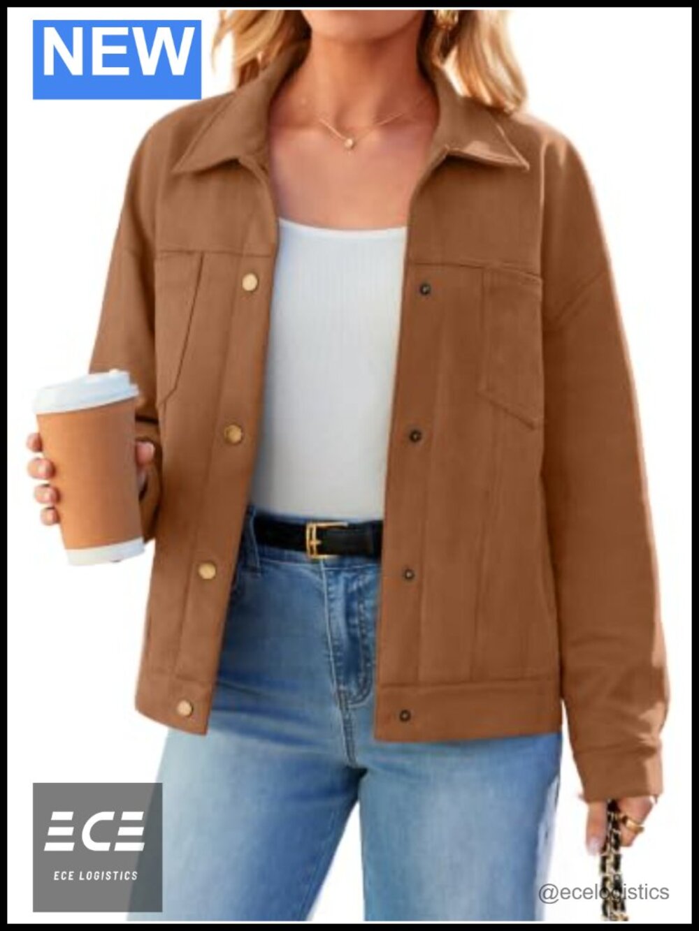 Faux Suede Button Down Jacket Lightweight Fall Coat Casual Layering